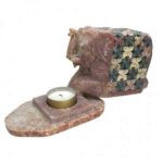 Theelichthouder Speksteen - Olifant