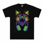 Neon Fluorescent T-Shirt - Cat - Afbeelding 2