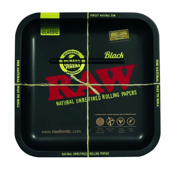 RAW Metal Square Rolling Tray - Black