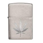Zippo | Cannabis Design Brushed Chrome Engraved