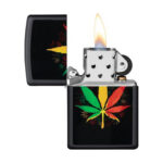 Zippo | Cannabis Design Rastafari Matte Black - Afbeelding 2