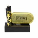 Metalen Clipper Aansteker | Gold Leaves