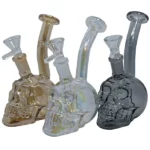 Death Row Records - 5.5" Assorted Metallic Skull Water Pipe - with 14M Bowl - Afbeelding 2