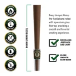 Hemper | Pre-Rolled Mini Size Glass Tipped Hemp Cones (4pcs) - Afbeelding 3
