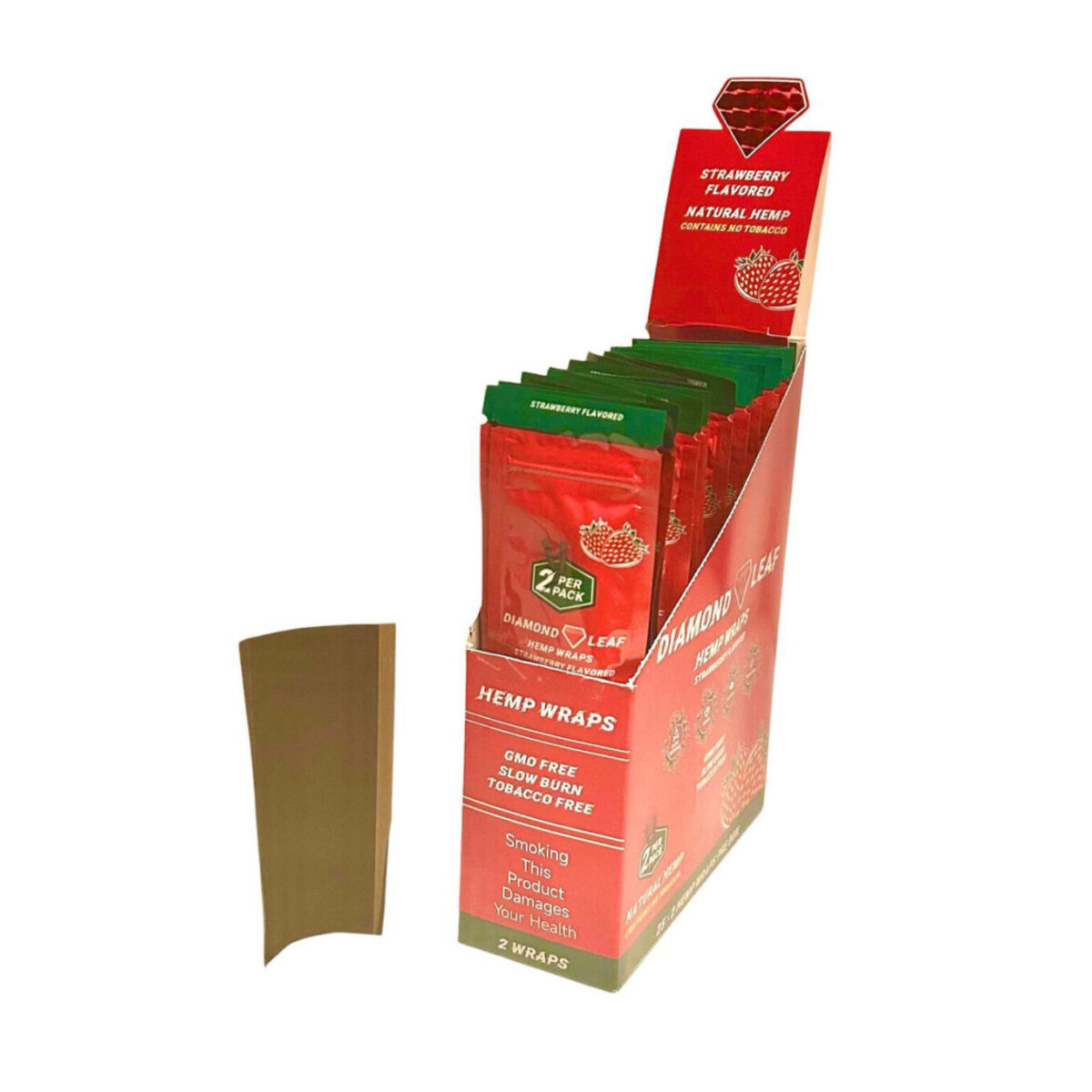 Diamond Leaf | Hemp Wraps Strawberry - Afbeelding 1