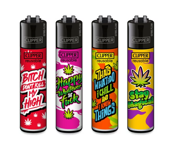 Classic Clipper Aansteker | Weed Statements #6 (4 stuks)