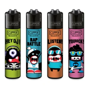 Classic Clipper Aansteker | Music Monsterz (4 stuks)