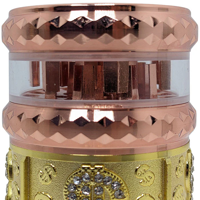 DRR | 1.7" 4Part Zinc Window Gem Cut USD Grinder (Copper Gold) - Afbeelding 4