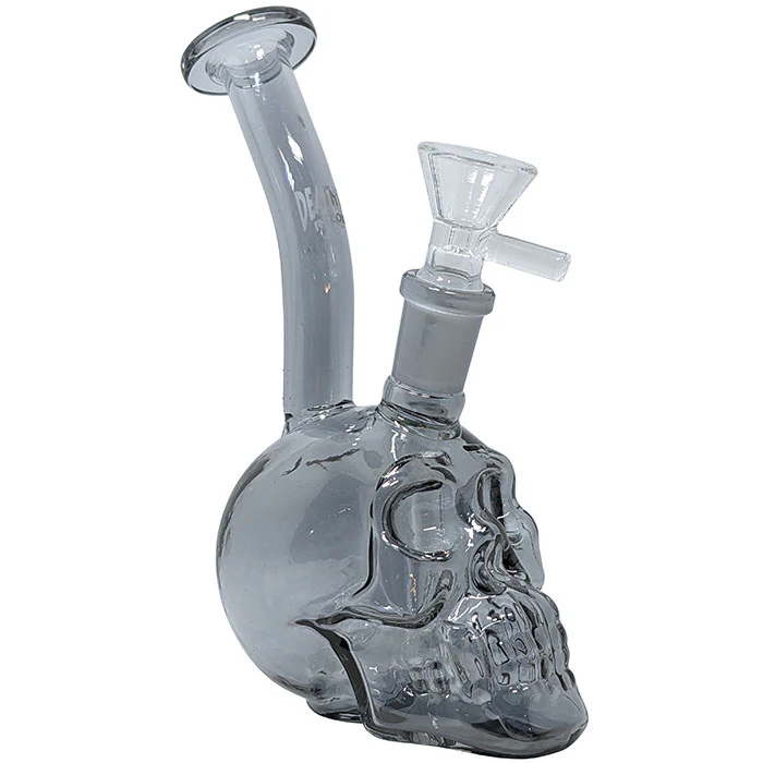 Death Row Records - 5.5" Assorted Metallic Skull Water Pipe - with 14M Bowl - Afbeelding 3