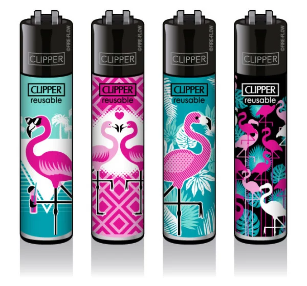 Classic Clipper Aansteker | Flamingos (4 stuks)