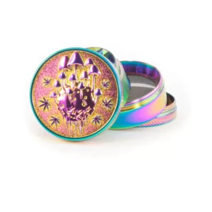 Rainbow Metal Grinder 50mm Ø / 4 parts – Mushrooms