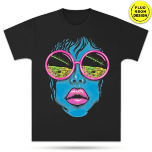 Neon Fluorescent T-Shirt – Girl with Glasses