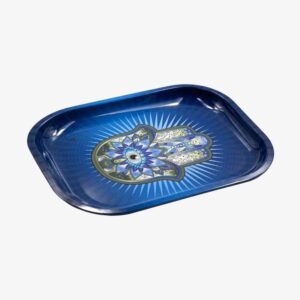 Hamsa Blue Metal Rolling Tray small (L18xW14)