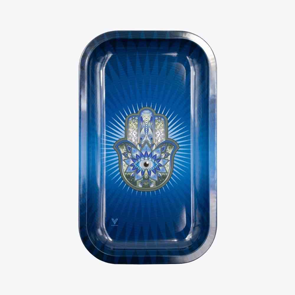 Hamsa Blue Metal Rolling Tray large (L27XW16)