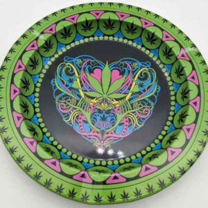 Green Mandala Weed Metal Ashtray