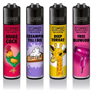Classic Clipper Aansteker | Porn Slogan #3 (4 stuks)