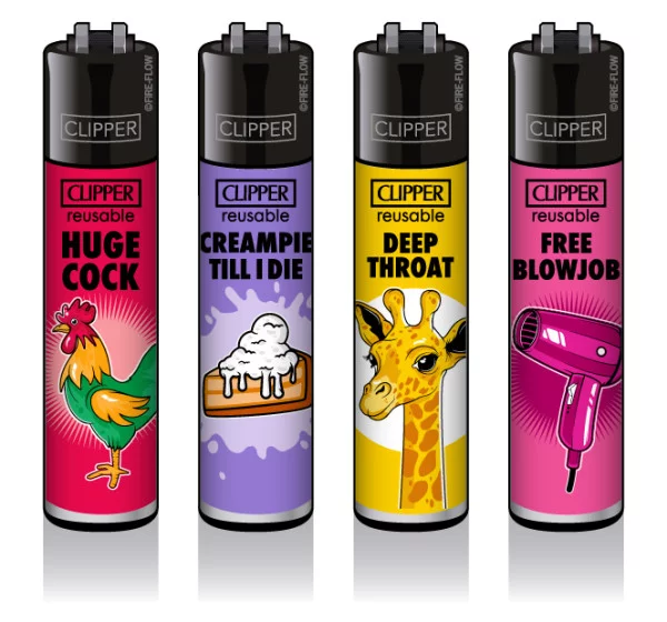 Classic Clipper Aansteker | Porn Slogan #3 (4 stuks)
