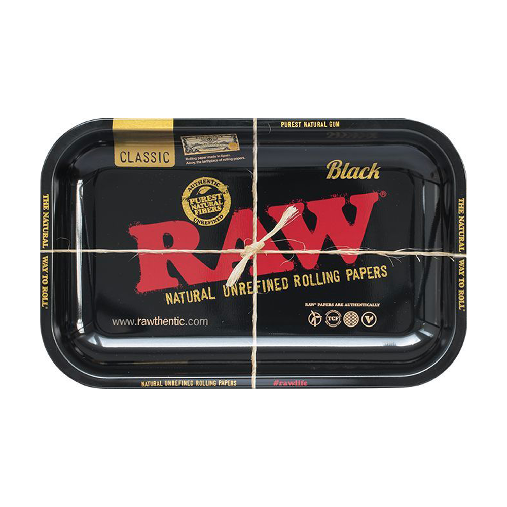 Raw Black Metal Rolling Tray Small (27.5 X 17.5cm)