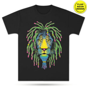 Neon Fluorescent T-Shirt – Rasta Lion