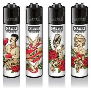 Classic Clipper Aansteker | Tattoo #10 (4 stuks)