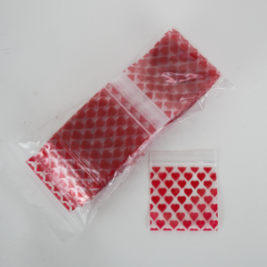 Zip Bags 50µ strong, 'Heart' (100 pcs)