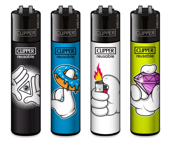 Classic Clipper Aansteker | Cartoon Hands #3 (4 stuks)