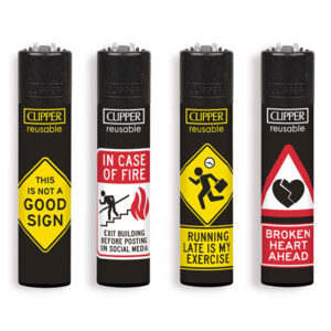 Classic Clipper Aansteker | Funny Signs (4 stuks)