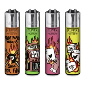 Classic Clipper Aansteker | Games on Fire (4 stuks)
