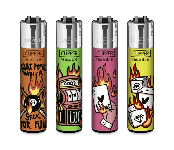 Classic Clipper Aansteker | Games on Fire (4 stuks)