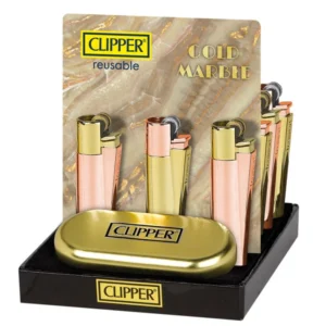 Metalen Clipper Aansteker | Gold Marble