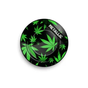 Tin Ashtray - Leaves Green