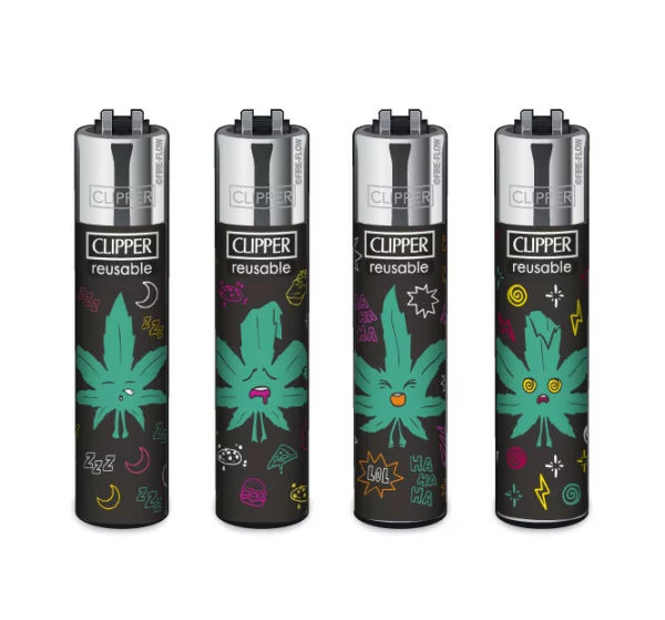 Classic Clipper Aansteker | Micro Happy Weeds #2 (4 stuks)