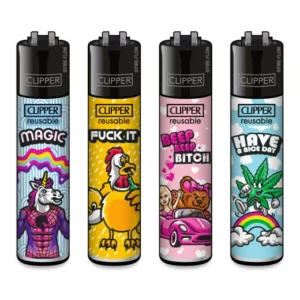 Classic Clipper Aansteker | Mix Slogan #6 (4 stuks)