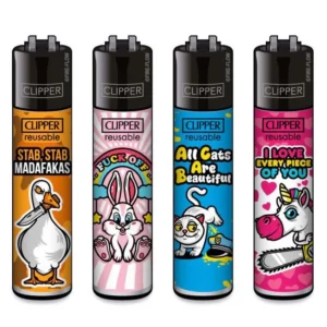 Classic Clipper Aansteker | Mix Slogan #7 (4 stuks)