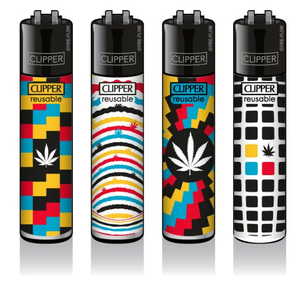 Classic Clipper Aansteker | Optical Weed (4 stuks)