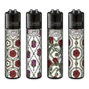 Classic Clipper Aansteker | Roses & Gold (4 stuks)
