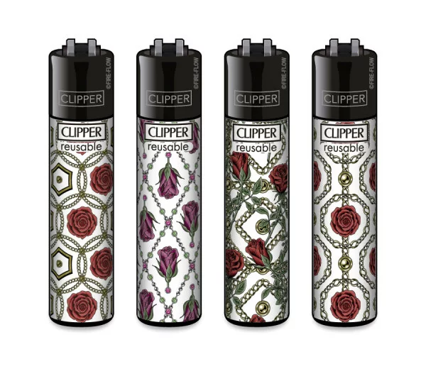 Classic Clipper Aansteker | Roses & Gold (4 stuks)