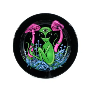 Metal Tin Ashtray - Mushroom Alien