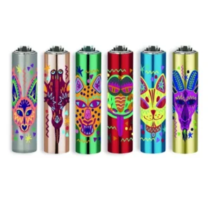 Metalen Micro Cover Clipper Aansteker | Tribal Animals