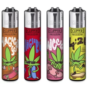 Classic Clipper Aansteker | Weed Bros #3 (4 stuks)