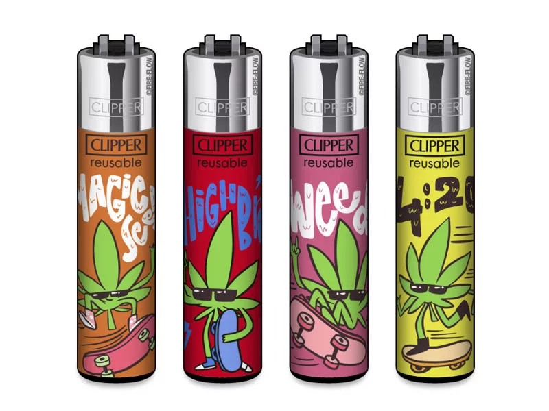 Classic Clipper Aansteker | Weed Bros #3 (4 stuks)