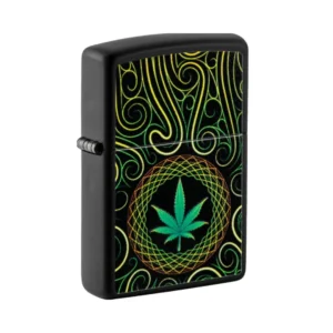 Zippo | Cannabis Design Black Matte (blacklight)
