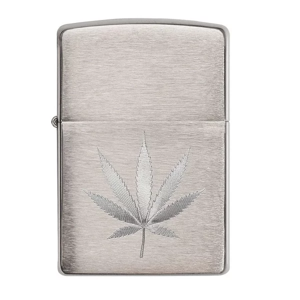 Zippo | Cannabis Design Brushed Chrome Engraved