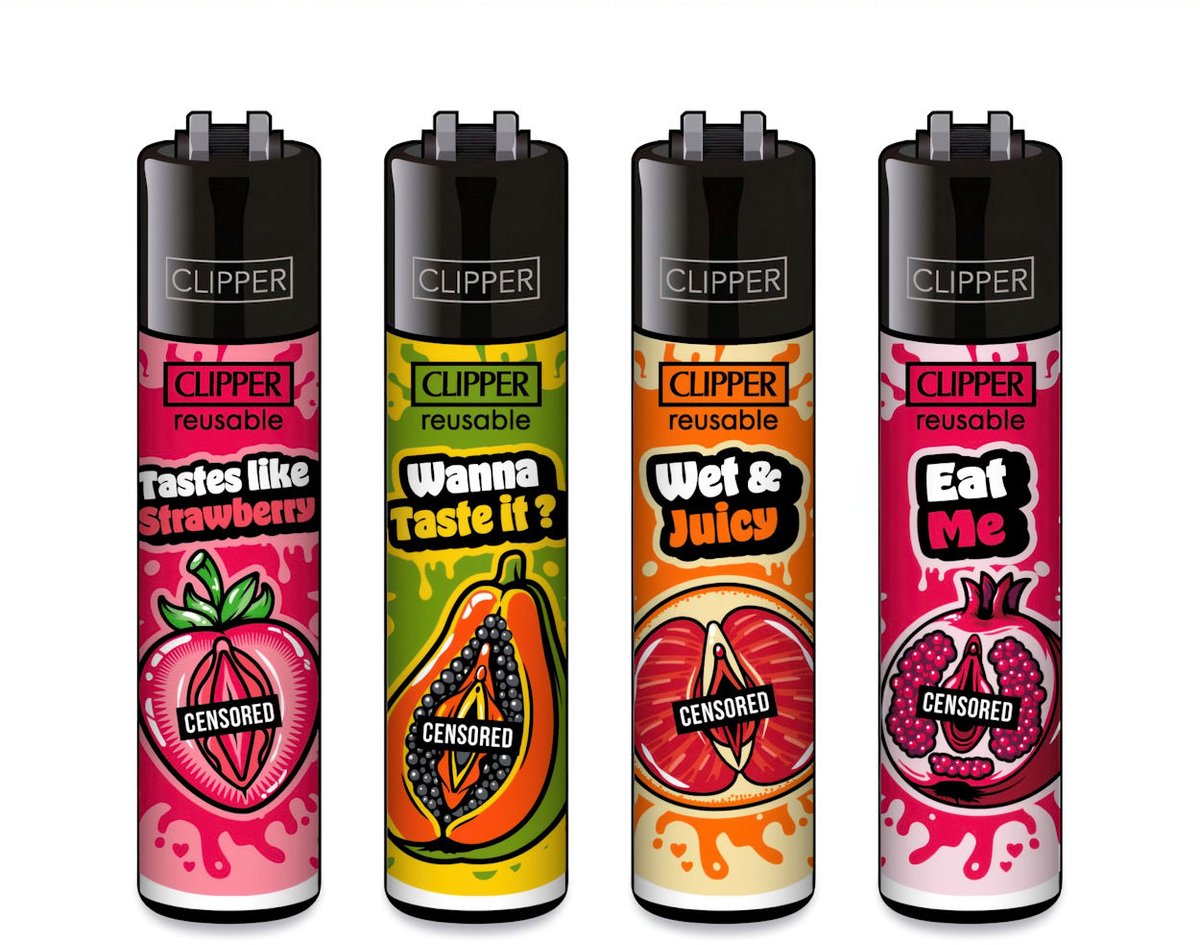 Classic Clipper Aansteker | Eat Your Fruits (4 stuks)