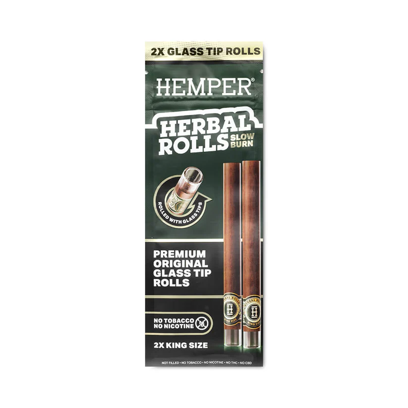 Hemper | Pre-Rolled King Size Glass Tipped Tea Leaf Rolls (2pcs)