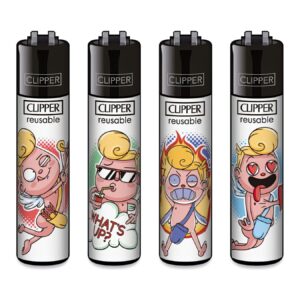 Classic Clipper Aansteker | Funny Cupid (4 stuks)