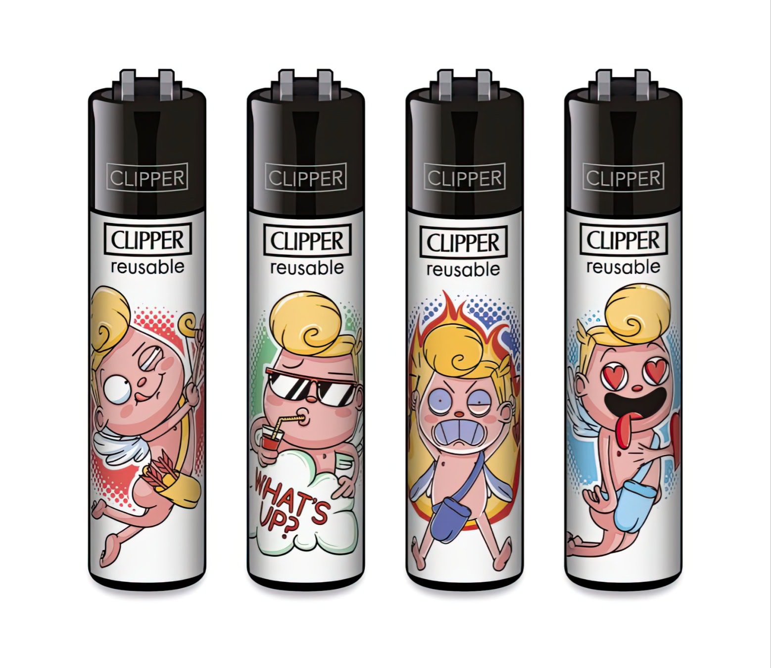 Classic Clipper Aansteker | Funny Cupid (4 stuks)