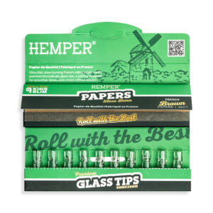 Hemper | King Size Natural Brown Paper Booklet + 6mm Glass Tips
