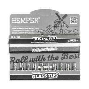 Hemper | King Size Classic White Paper Booklet + 6mm Glass Tips