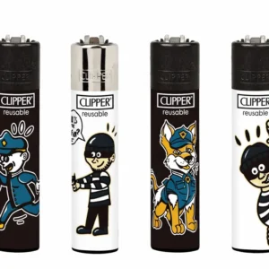 Classic Clipper Aansteker | Cops and Robbers (4 stuks)